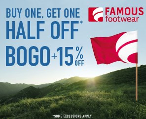 Famous Footwear 15% Off + BOGO!