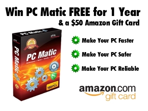 WIN PC Matic FREE for 1 Year + $50 Amazon GC #MissionGiveaway