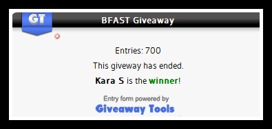 BFast Giveaway Winner!