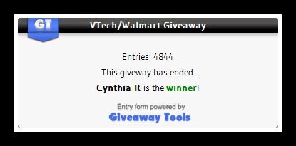 VTech/Walmart Giveaway Winner!