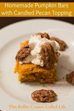 12 Days of Christmas Desserts: Homemade Pumpkin Bars with Candied Pecan Topping