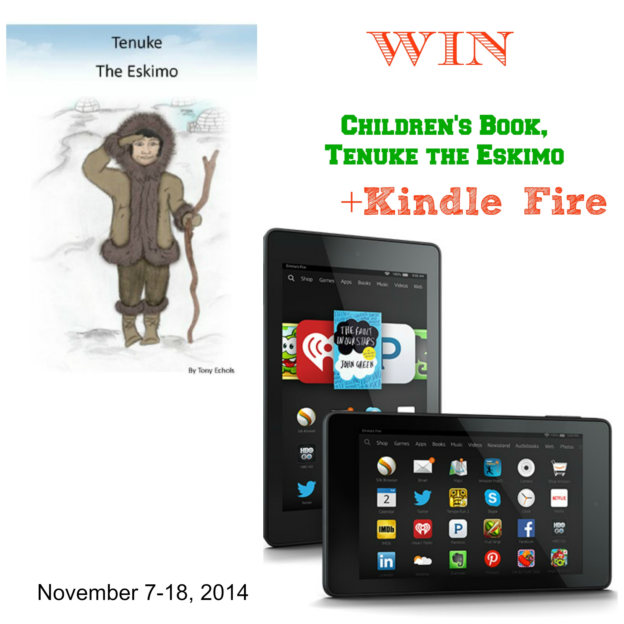 *CLOSED*GIVEAWAY: Tenuke the Eskimo +Kindle Fire #2014HGG