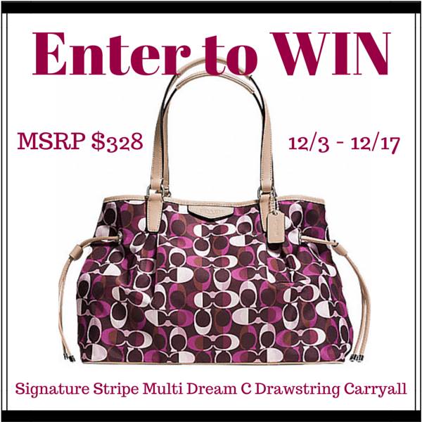 Coach Signature Stripe Multi Dream C Drawstring Carryall Giveaway! ($328 Value!)