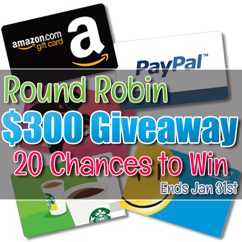 *CLOSED* Round Robin Giveaway- $15 Starbucks GC- $300 in Prizes!