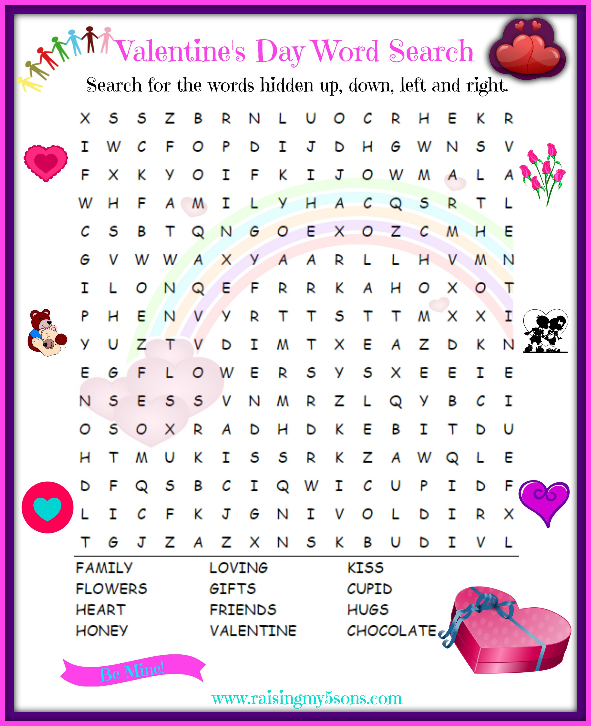 FREE Valentine’s Day Word Search Printable