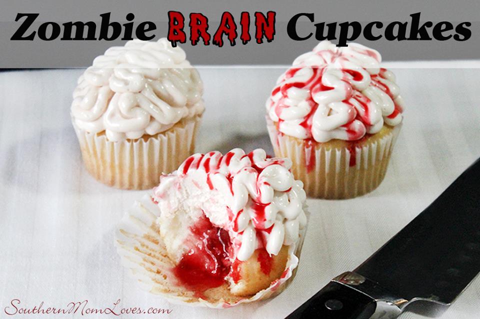 Creepy Brain Cupcakes- #12Days of Halloween Fun!
