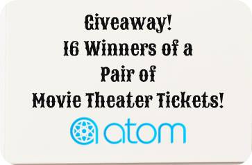 Atom Movie Ticket Giveaway- 16 Winners #2016HGG