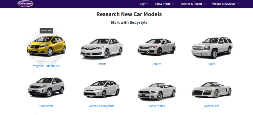 research vehicle at cars.com