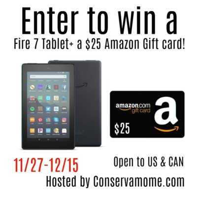 Enter to WIN a Fire 7 Tablet+ $25 Amazon Gift Card!