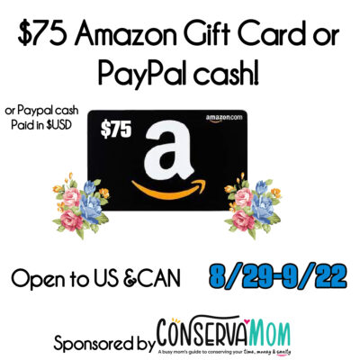 $75 Amazon Gift Card or Paypal Cash Giveaway!